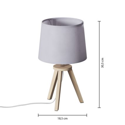 Atmosphera - Επιτραπέζιο φωτιστικό TRIPOD 1xE14/40W/230V πεύκο/γκρί