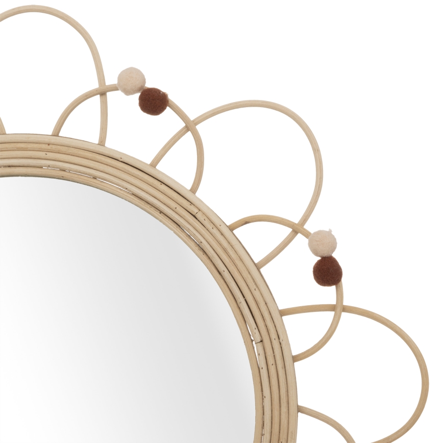 Atmosphera - Επιτοίχιος παιδικός καθρέφτης CAMPAIN, διάμετρος 38 εκ., από ρατάν