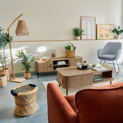 Atmosphera - Επιδαπέδιο φωτιστικό PALM 1xE27/60W/230V μπαμπού/κάνναβη