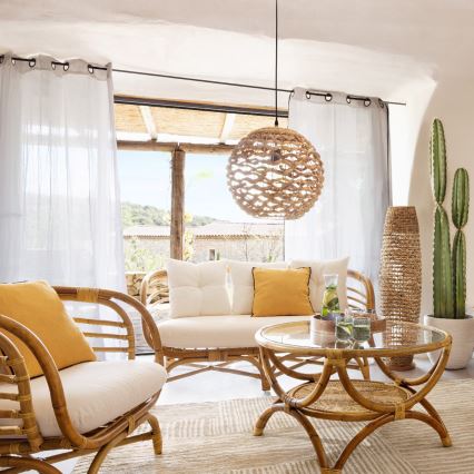 Atmosphera - Επιδαπέδιο φωτιστικό SAND 1xE27/40W/230V οξιά/υάκινθος