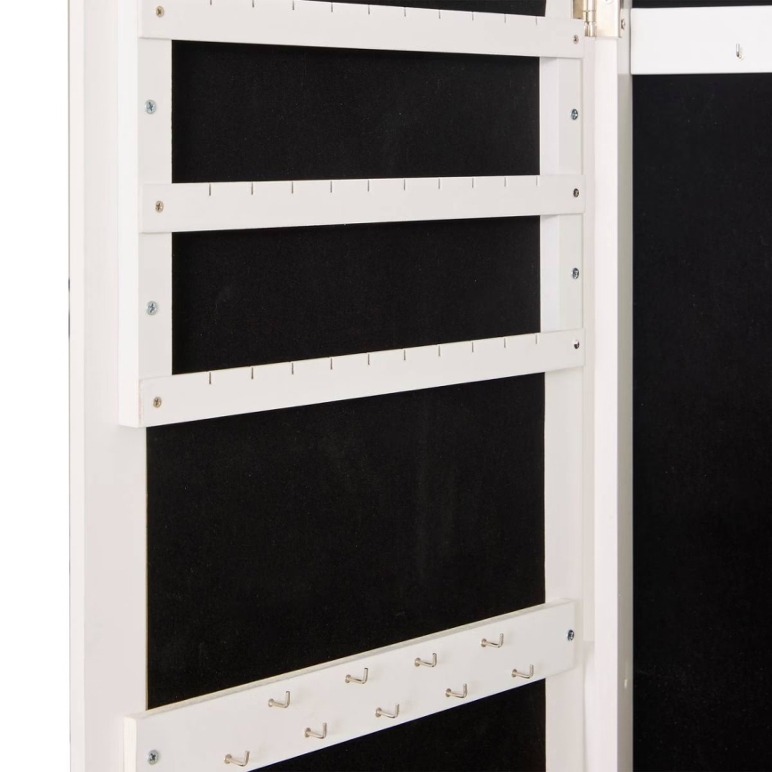 Atmosphera - Επιδαπέδιος καθρέφτης με θήκη για κοσμήματα LEXY 158x38 cm λευκός