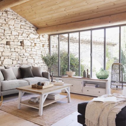 Atmosphera - Επιδαπέδιο φωτιστικό ANEA 1xE27/40W/230V rattan/οξιά