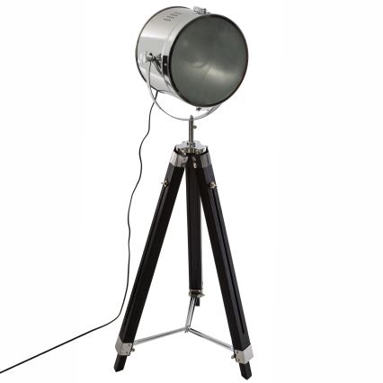 Atmosphera - Επιδαπέδιο φωτιστικό EBOR 1xE27/25W/230V πεύκο/γυαλιστερό χρώμιο