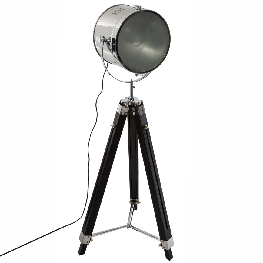 Atmosphera - Επιδαπέδιο φωτιστικό EBOR 1xE27/25W/230V πεύκο/γυαλιστερό χρώμιο