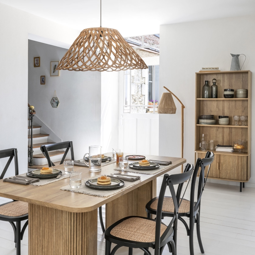 Atmosphera - Επιδαπέδιο φωτιστικό PALM 1xE27/60W/230V μπαμπού/κάνναβη