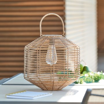 Atmosphera - Ηλιακή λάμπα LED CUBA LED/1,2V IP44 rattan