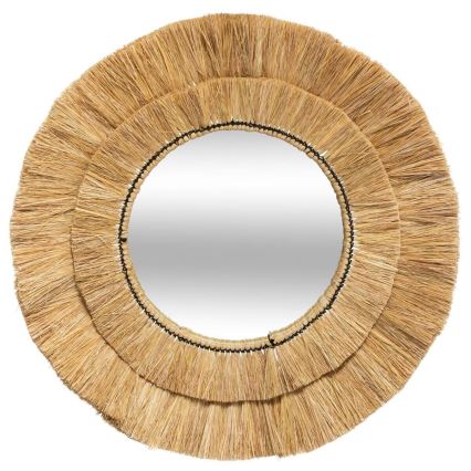Atmosphera - Καθρέφτης τοίχου ALBA διάμετρος 57 cm ίνες raffia
