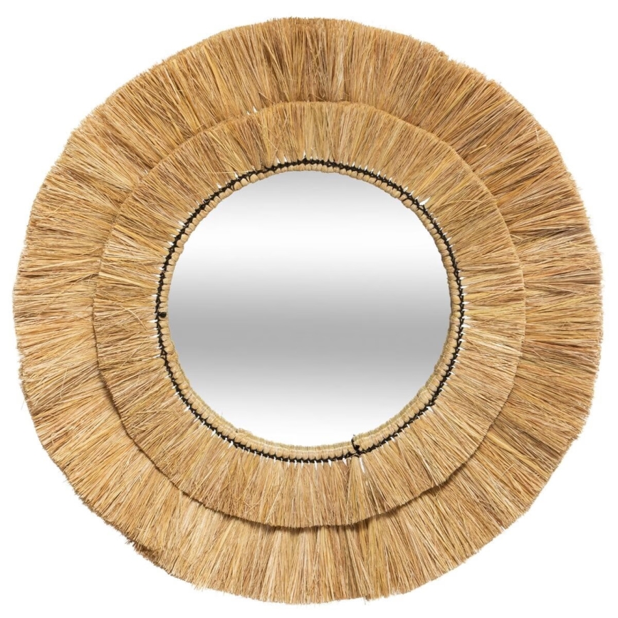 Atmosphera - Καθρέφτης τοίχου ALBA διάμετρος 57 cm ίνες raffia