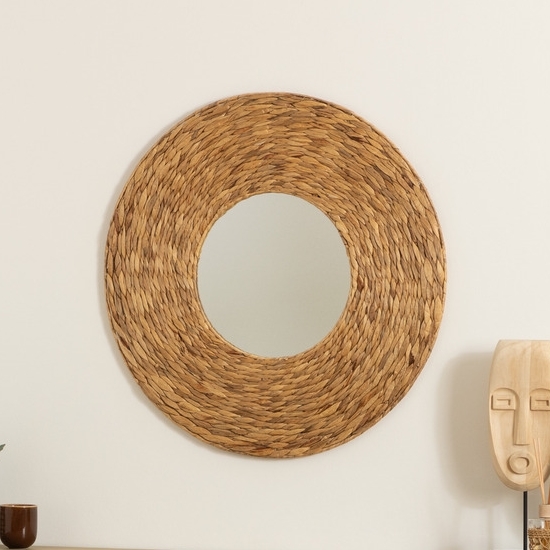 Atmosphera - Καθρέφτης τοίχου LORENA διάμετρος 75 cm water hyacinth