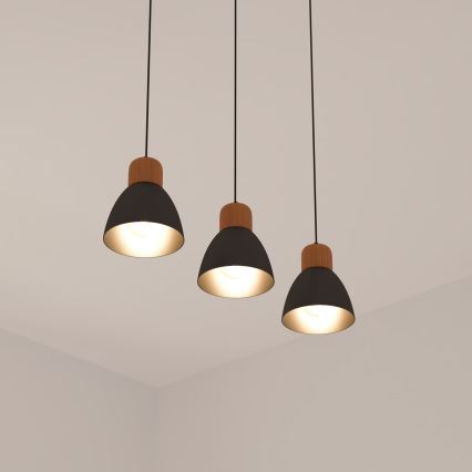 Atmosphera - Κρεμαστό φωτιστικό οροφής DESY 1xE27/40W/230V πεύκο