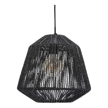 Atmosphera - Κρεμαστό φωτιστικό οροφής JILY 1xE27/40W/230V γιούτα μαύρο