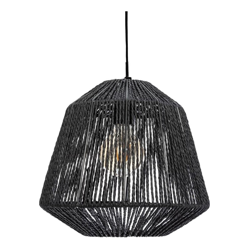 Atmosphera - Κρεμαστό φωτιστικό οροφής JILY 1xE27/40W/230V γιούτα μαύρο