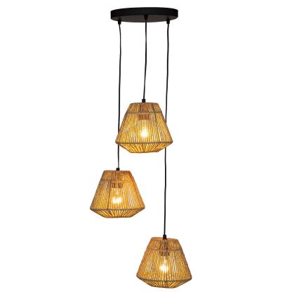 Atmosphera - Κρεμαστό φωτιστικό οροφής JILY 3xE27/40W/230V γιούτα