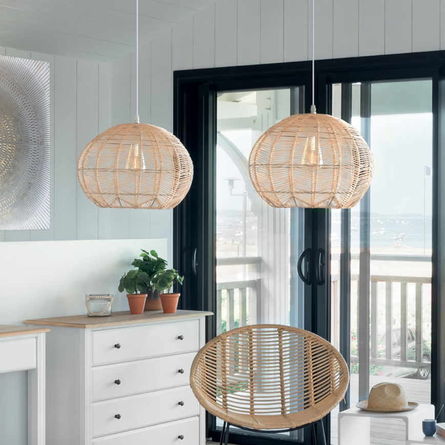 Atmosphera - Κρεμαστό φωτιστικό οροφής KITA 1xE27/40W/230V rattan