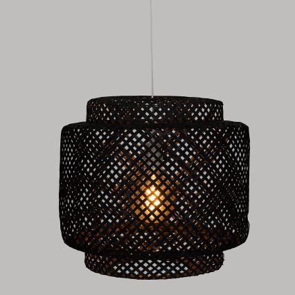 Atmosphera - Κρεμαστό φωτιστικό οροφής LIBY 1xE27/40W/230V μπαμπού/μαύρο