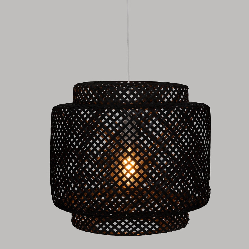 Atmosphera - Κρεμαστό φωτιστικό οροφής LIBY 1xE27/40W/230V μπαμπού/μαύρο