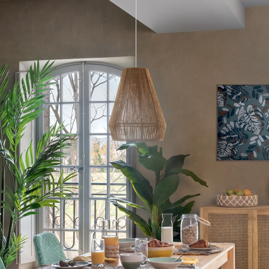 Atmosphera - Κρεμαστό φωτιστικό οροφής PALM 1xE27/40W/230V γιούτα