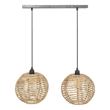 Atmosphera - Κρεμαστό φωτιστικό οροφής RANA 2xE27/40W/230V rattan