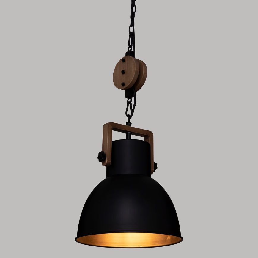 Atmosphera - Κρεμαστό φωτιστικό οροφής SILAS 1xE27/40W/230V πεύκο