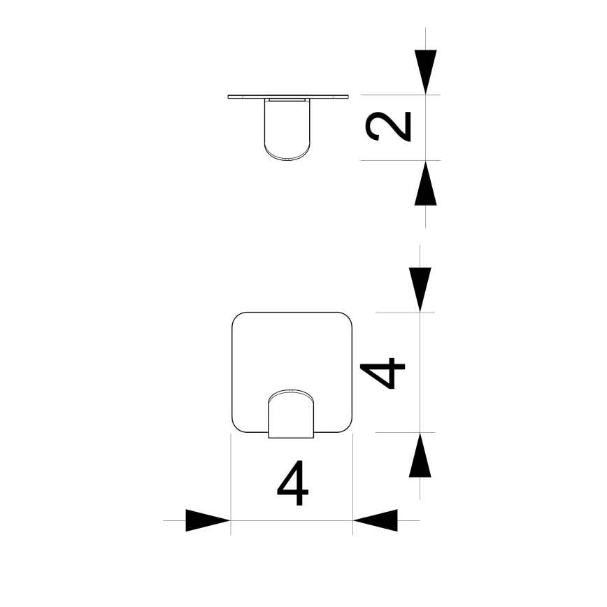 Άγκιστρο τοίχου 4x4 cm μαύρο