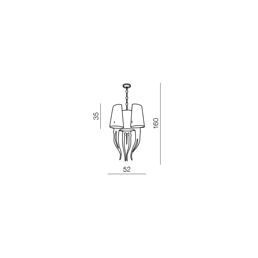 Azzardo AZ0028 - Πολύφωτο κρεμαστό με σύρμα DIABLO 6xE14/11W/230V λευκό