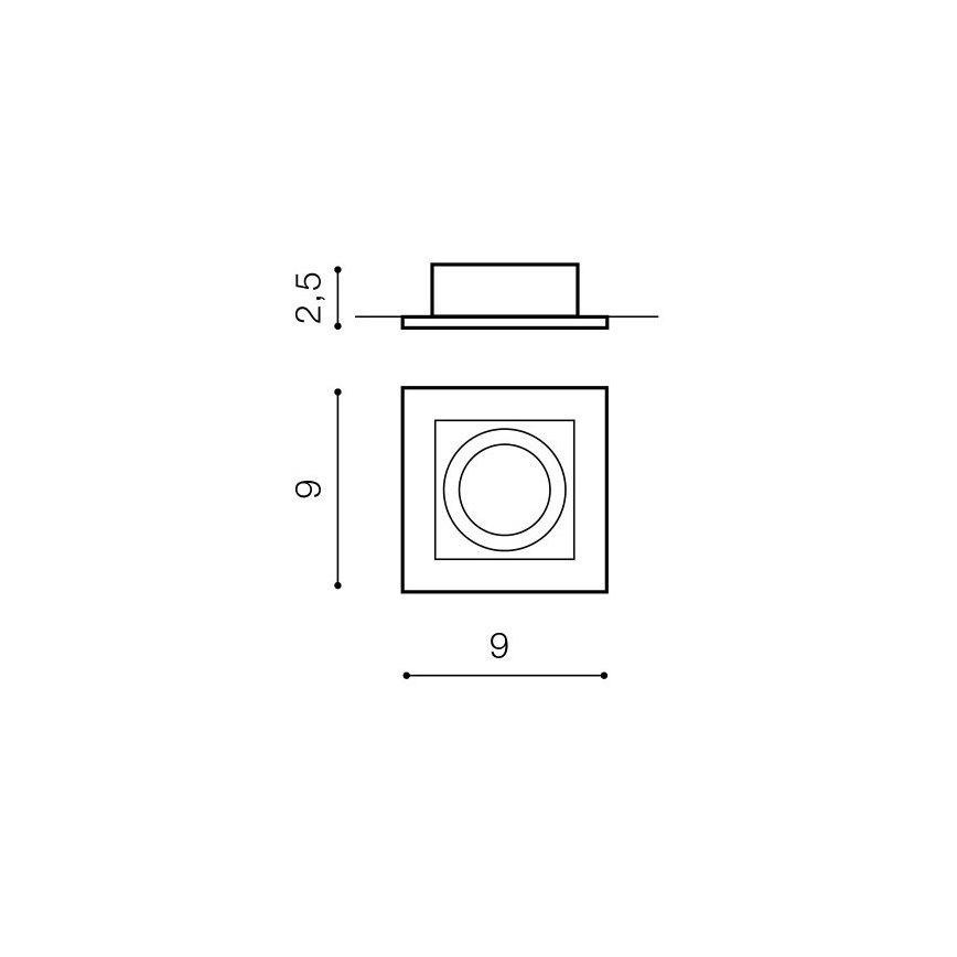Azzardo AZ0795 - Χωνευτό φως PACO 1xGU10/50W/230V
