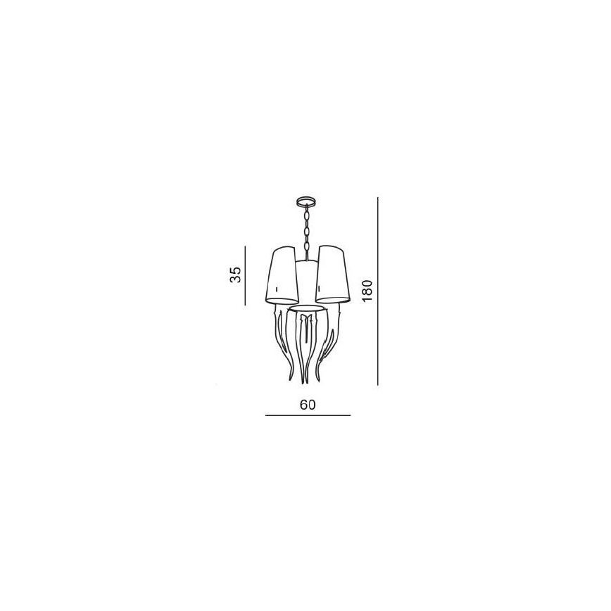 Azzardo AZ1232 - Πολύφωτο κρεμαστό με αλυσίδα DIABLO 6xE14/11W/230V λευκό