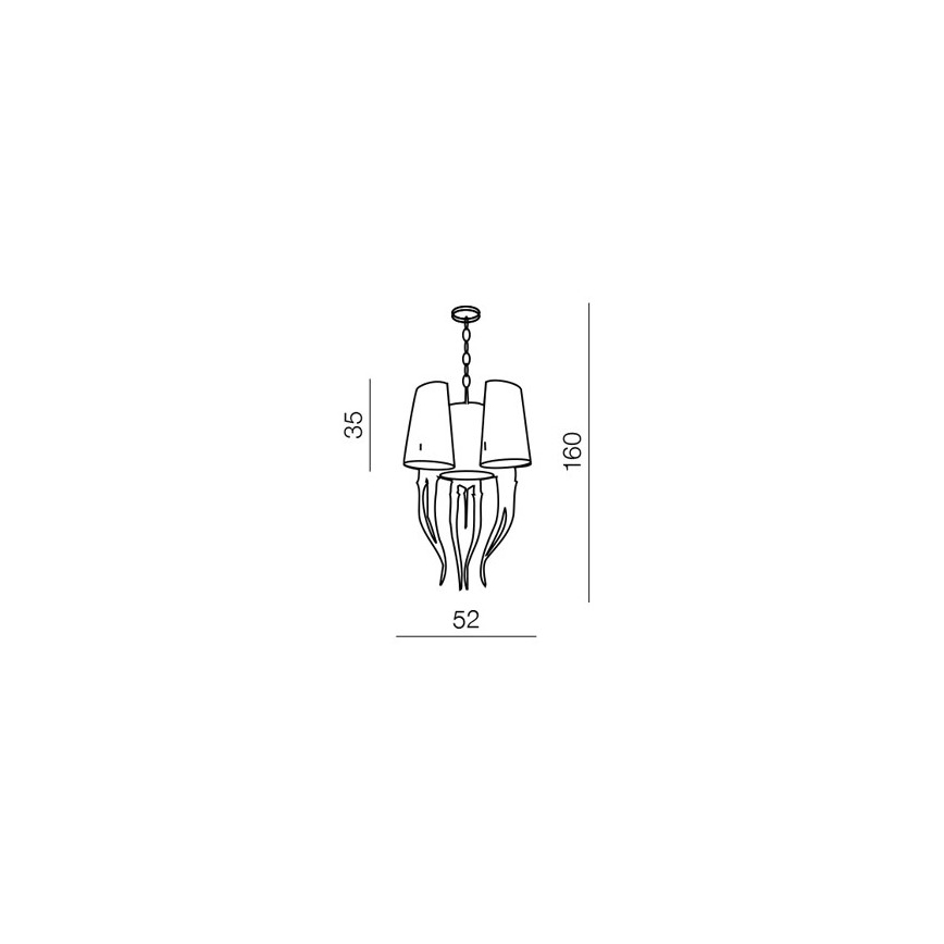 Azzardo AZ1345 - Πολύφωτο κρεμαστό με αλυσίδα DIABLO 6xE14/11W/230V μαύρο