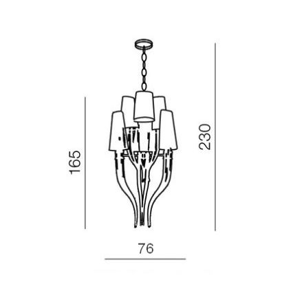 Azzardo AZ1417 - Πολύφωτο κρεμαστό με αλυσίδα DIABLO 12xE14/11W/230V μαύρο