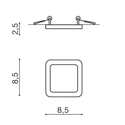 Azzardo AZ2833 - Χωνευτό φωτιστικό οροφής μπάνιου LED SLIM 1xLED/6W/230V IP44 CRI 90