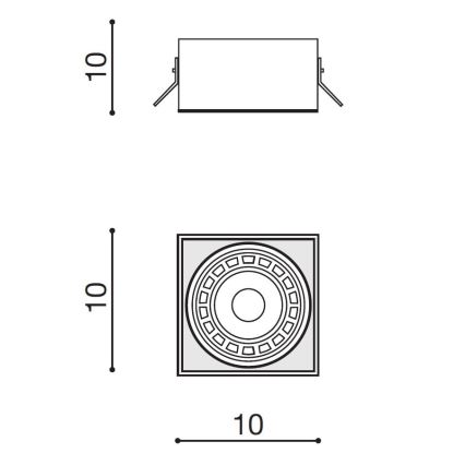 Azzardo AZ2872 - Χωνευτό φως NOVA 1xGU10-ES111/50W/230V