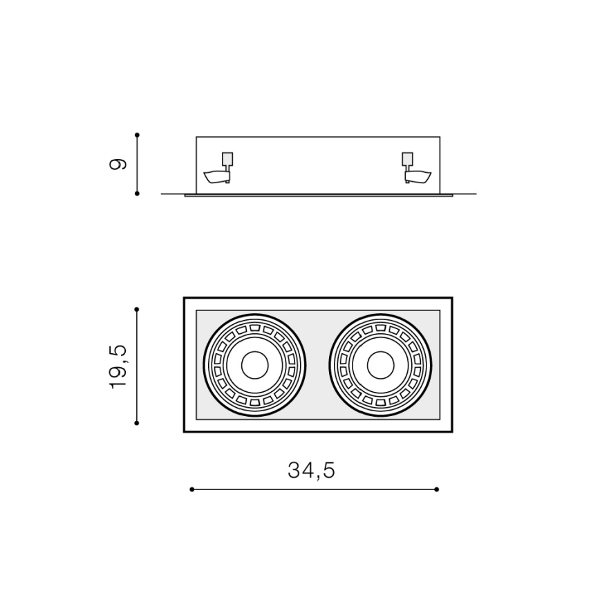 Azzardo AZ2875 - Εντοιχισμένο φωτιστικό NOVA 2xGU10-ES111/50W/230V