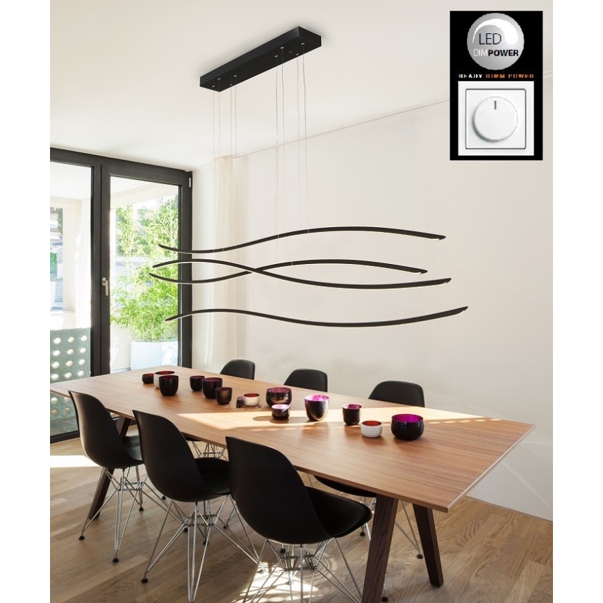 Azzardo AZ2912 - Πολύφωτο dimmer LED σε σχοινί WAVES 4xLED/70W/230V