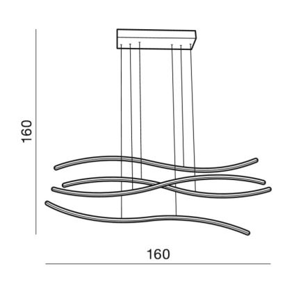 Azzardo AZ2913 - Ρυθμιζόμενο κρεμαστό φωτιστικό με καλώδιο WAVES LED/70W/230V