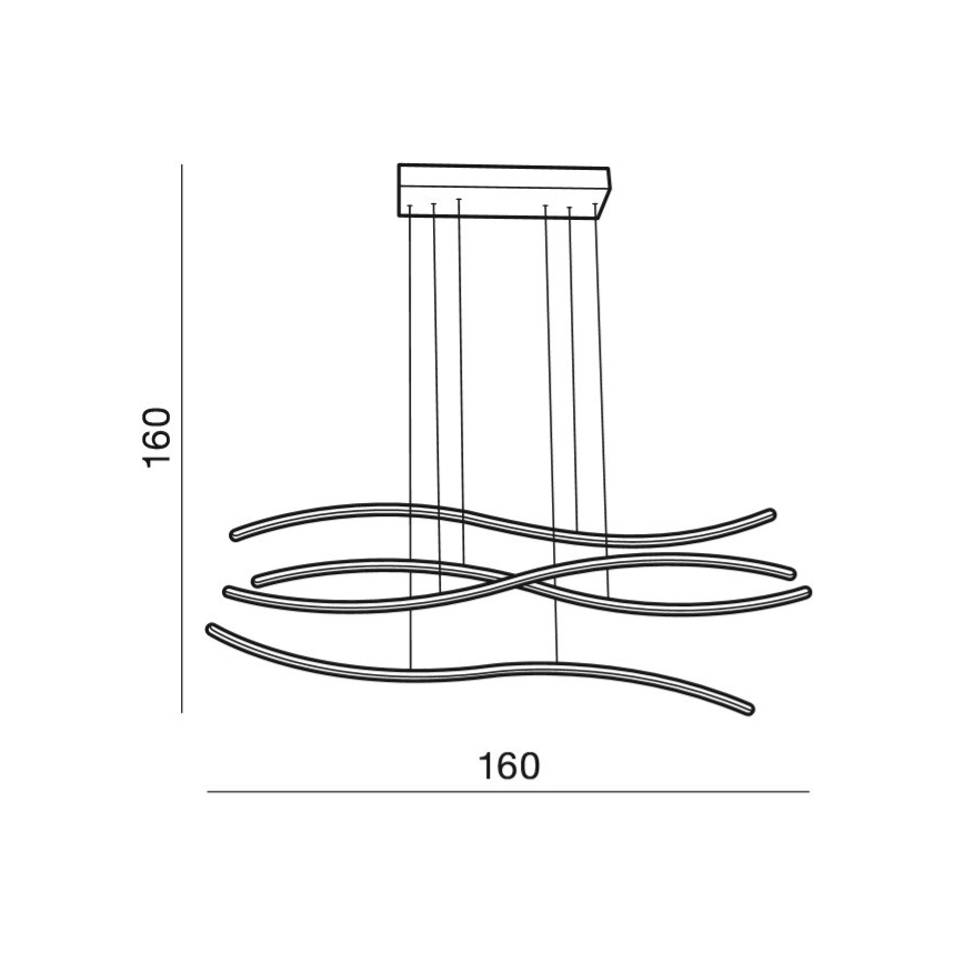 Azzardo AZ2913 - Ρυθμιζόμενο κρεμαστό φωτιστικό με καλώδιο WAVES LED/70W/230V