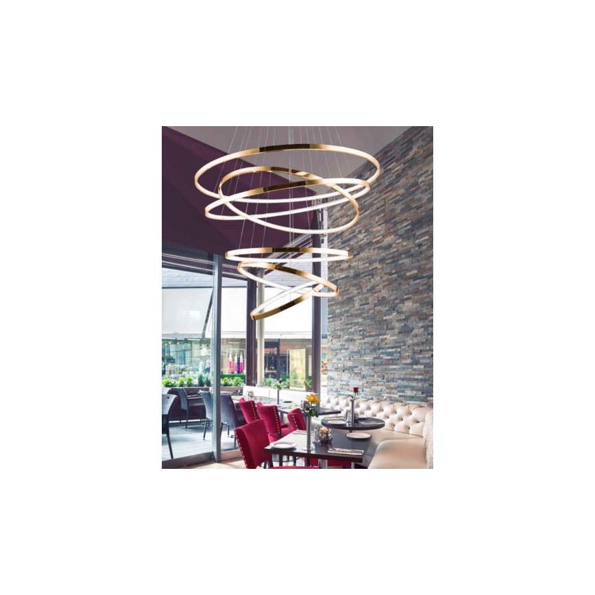 Azzardo AZ2921 - Πολύφωτο dimmer LED σε σχοινί WHEEL 6xLED/140W/230V