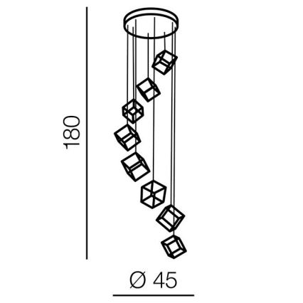 Azzardo AZ3151 - Πολύφωτο dimmer LED σε σχοινί STRANGE LED/150W/230V