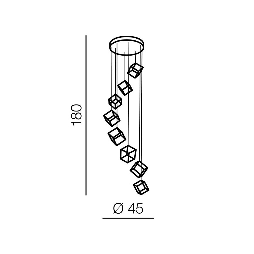 Azzardo AZ3151 - Πολύφωτο dimmer LED σε σχοινί STRANGE LED/150W/230V