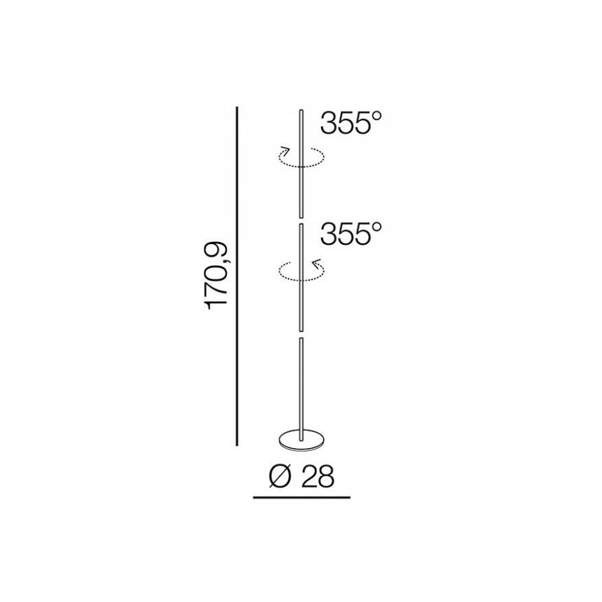 Azzardo AZ3205 - Επιδαπέδια λάμπα LED TETA LED/33W/230V