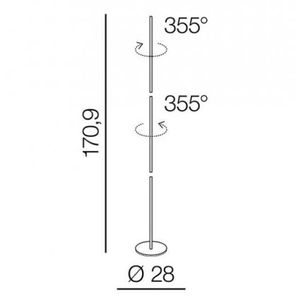 Azzardo AZ3205 - Επιδαπέδια λάμπα LED TETA LED/33W/230V