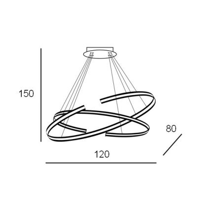 Azzardo AZ3356 - LED Dimmable πολύφωτο κρεμαστό με σύρμα ALESSIA LED/100W/230V