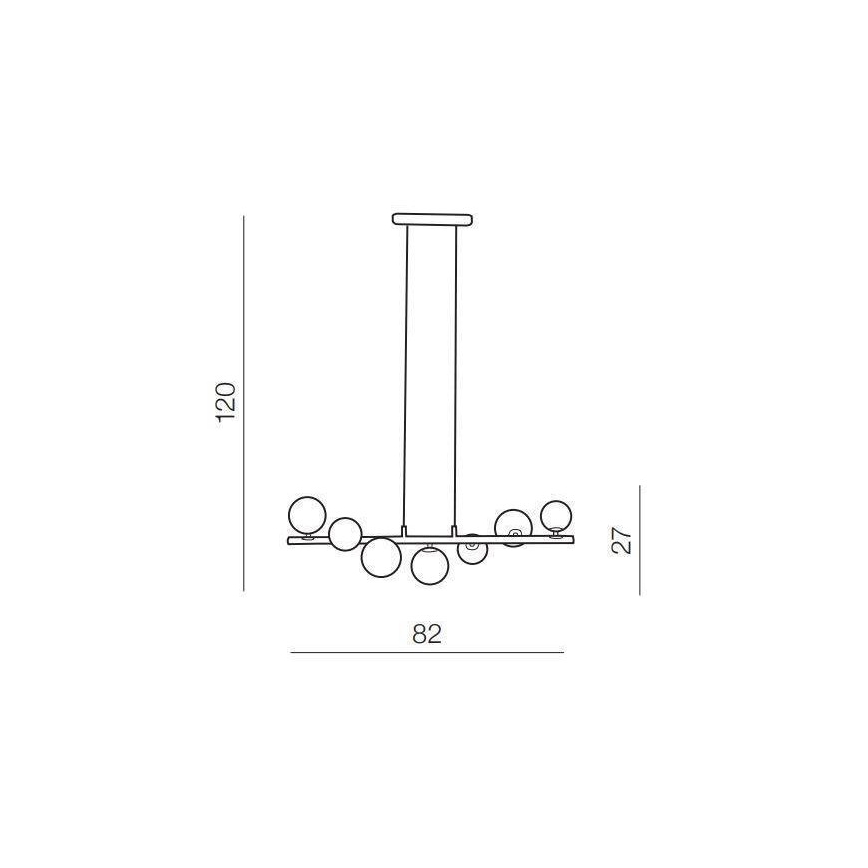 Azzardo AZ4406 - Κρεμαστό φωτιστικό οροφής ράγα SYBILLA 7xG9/25W/230V μαύρο