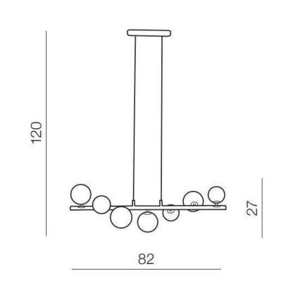 Azzardo AZ4406 - Κρεμαστό φωτιστικό οροφής ράγα SYBILLA 7xG9/25W/230V μαύρο