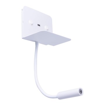 Azzardo AZ4417 - Απλίκα τοίχου LED με ράφι VERA 1xLED/5W/230V + 1xLED/6W λευκό