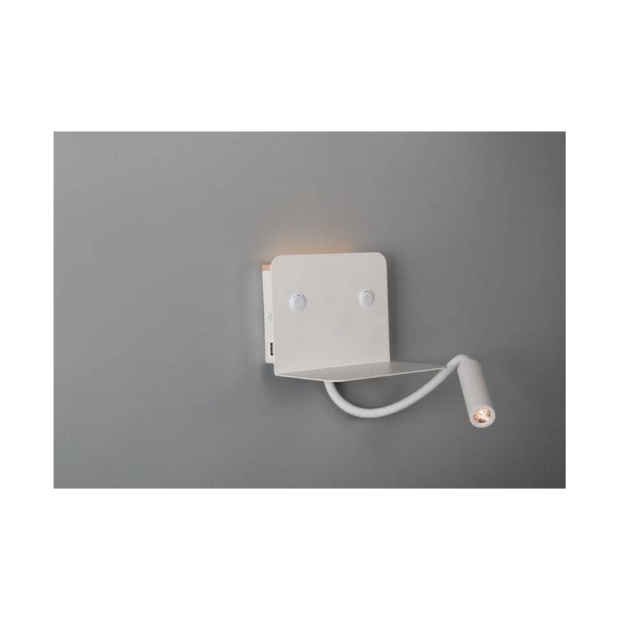 Azzardo AZ4417 - Απλίκα τοίχου LED με ράφι VERA 1xLED/5W/230V + 1xLED/6W λευκό