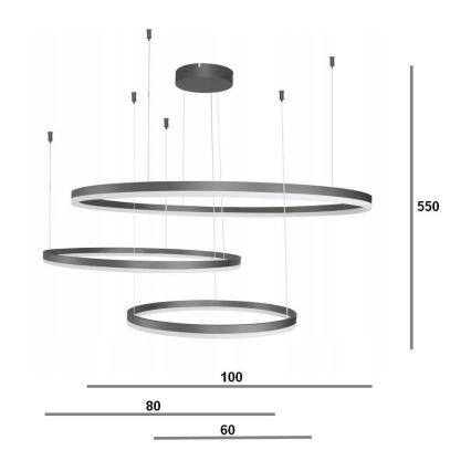 Azzardo AZ4707 - Κρεμαστό φωτιστικό LED με καλώδιο HALO LED/130W/230V, μαύρο