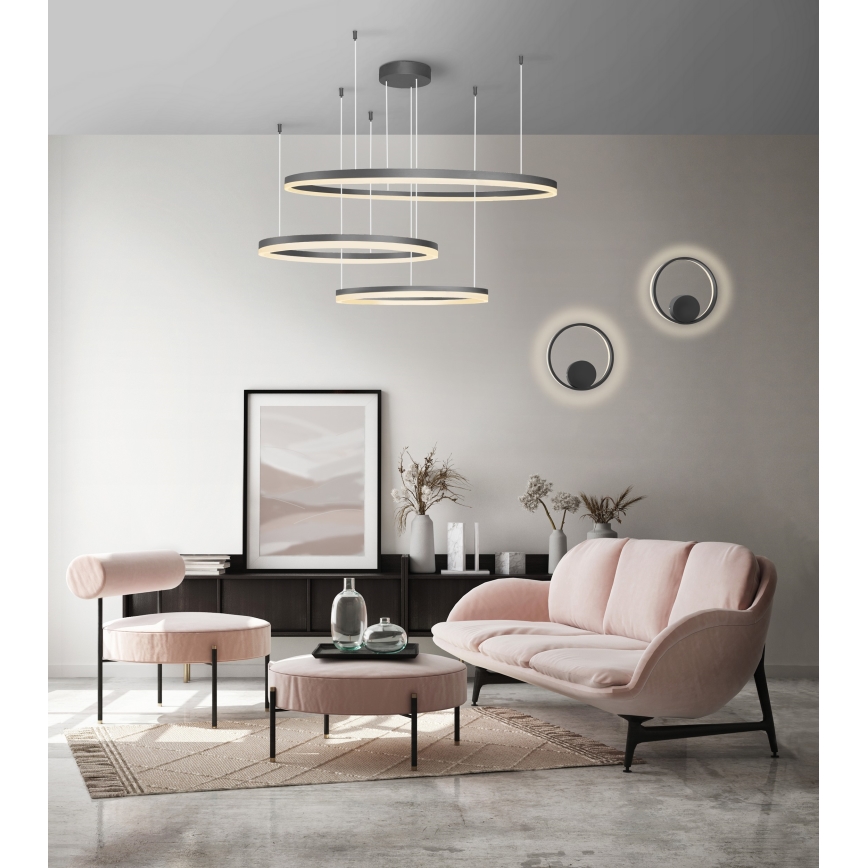 Azzardo AZ4707 - Κρεμαστό πολύφωτο LED HALO LED/130W/230V μαύρο