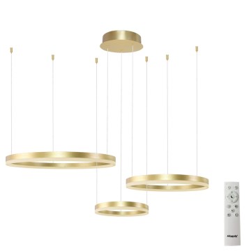 Azzardo AZ4973 - Led Dimmable κρεμαστό φωτιστικό οροφής HALO LED/120W/230V χρυσαφί + τηλεχειριστήριο