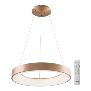 Azzardo AZ5013 - Led Dimmable κρεμαστό φωτιστικό οροφής SANTANA LED/80W/230V χρυσαφί + τηλεχειριστήριο