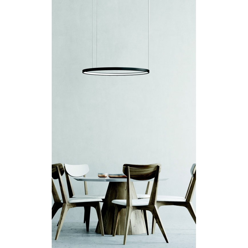 Azzardo AZ5016 -Led Dimmable κρεμαστό φωτιστικό οροφής AGNES LED/38W/230V διάμετρος 48 cm μαύρο